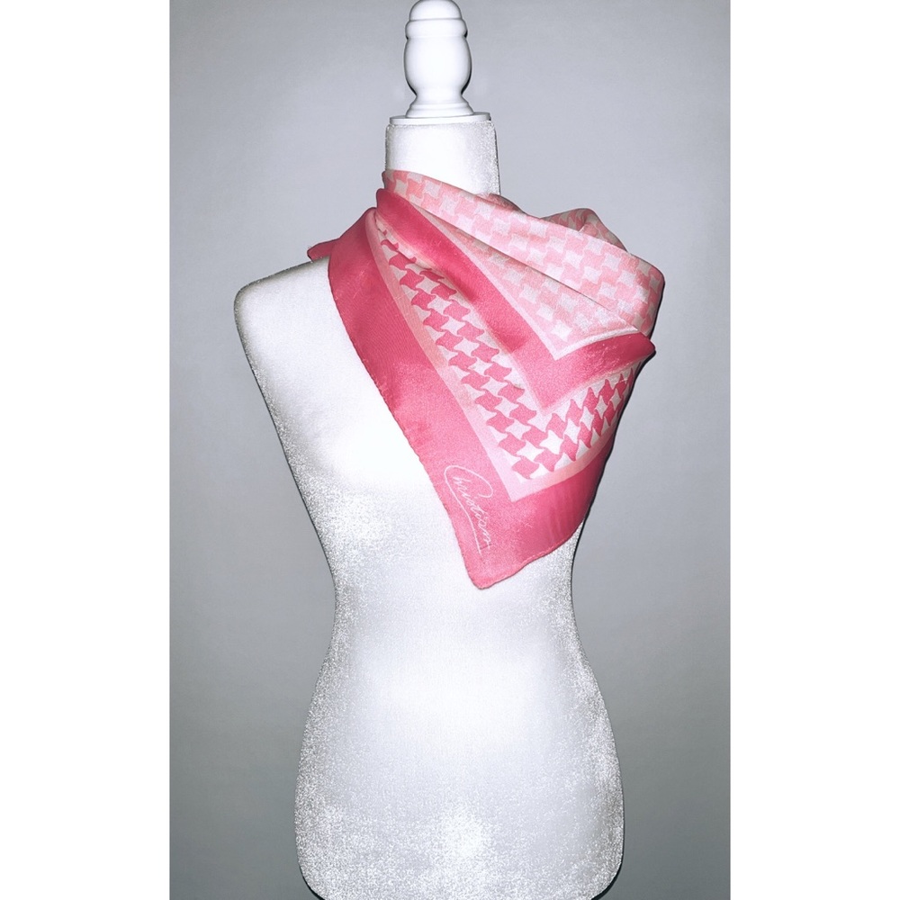 Classic Pink Signature Pattern Silk Scarf - Women Accessories